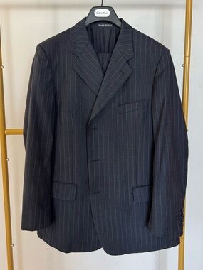 Men's Charcoal Pinstripe Suit - Classic Regular Fit
